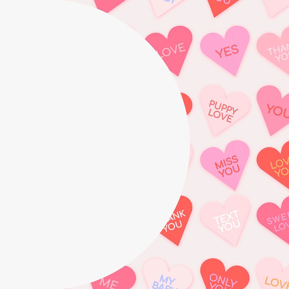 Lovely heart border psd, valentine design