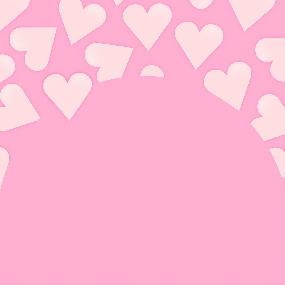 Girly pink border psd, cute valentine design
