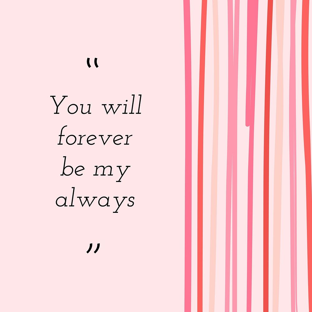 Love quotes Facebook post template, Valentine cute design vector