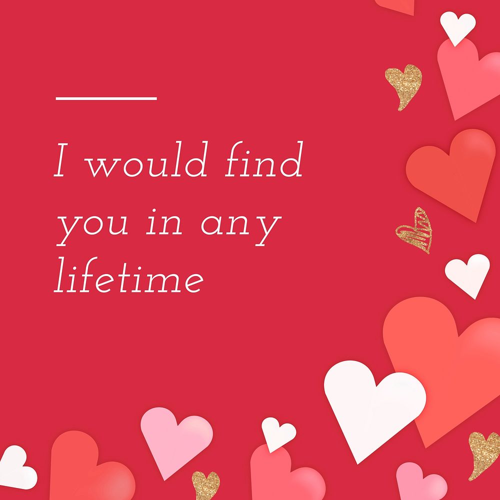 Love quotes Instagram post template, valentine cute design vector