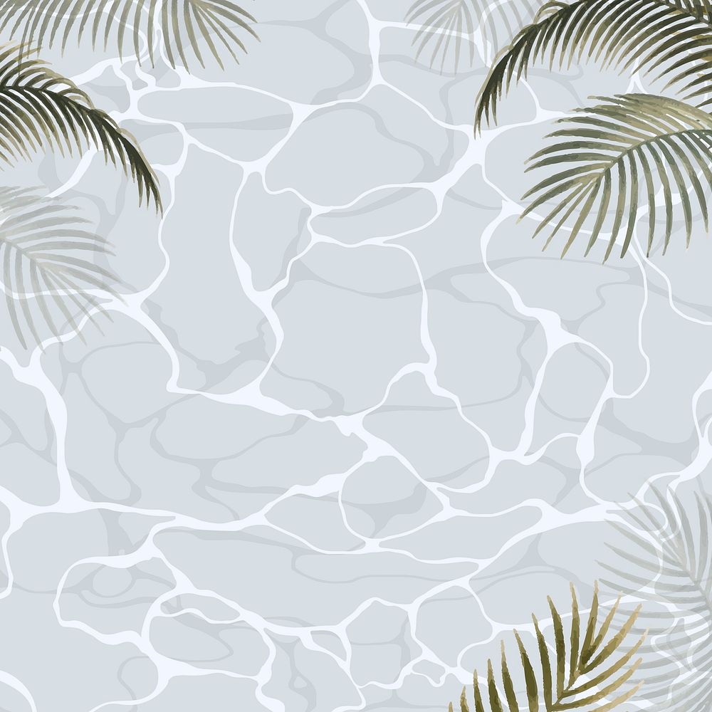 Palm leaves water texture background