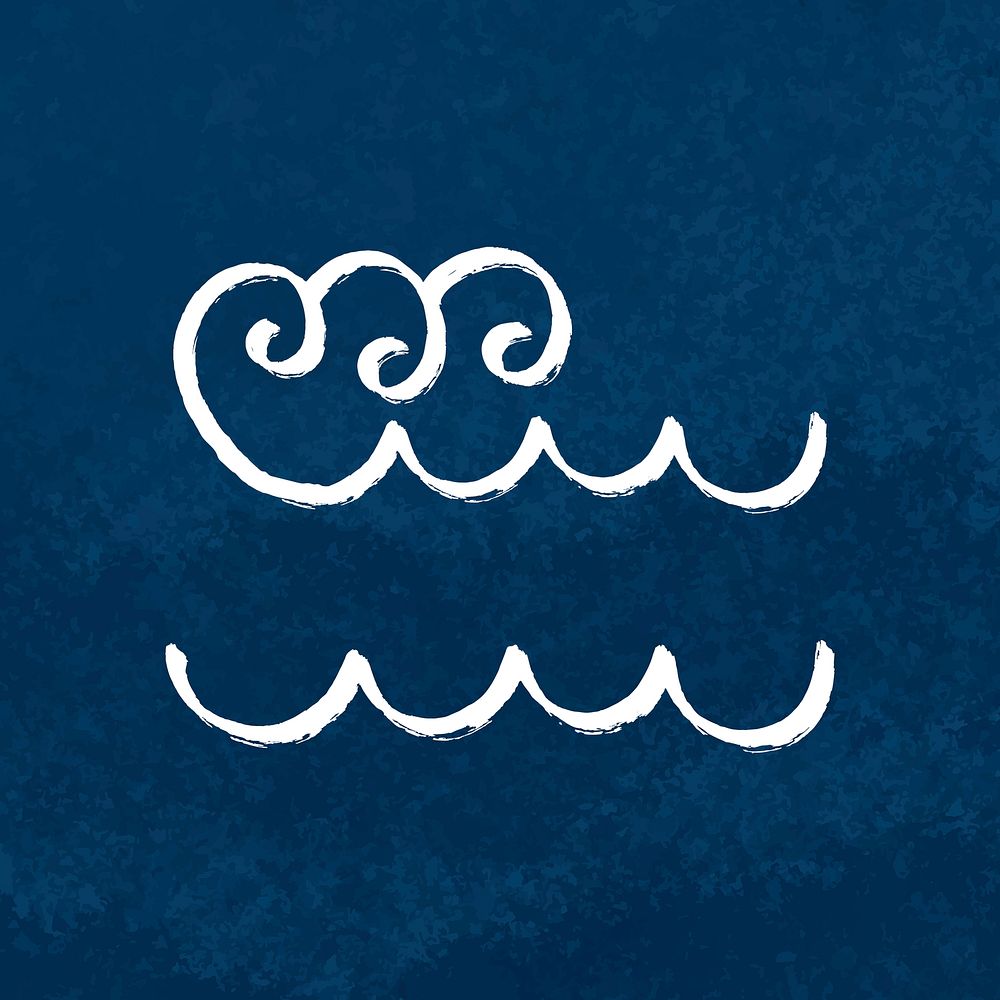 Wavy doodle sticker, cute divider drawing design psd