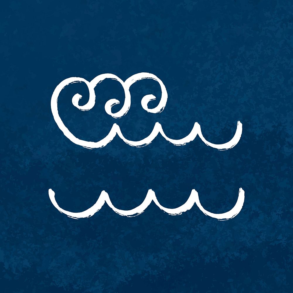 Waves doodle divider blue background design
