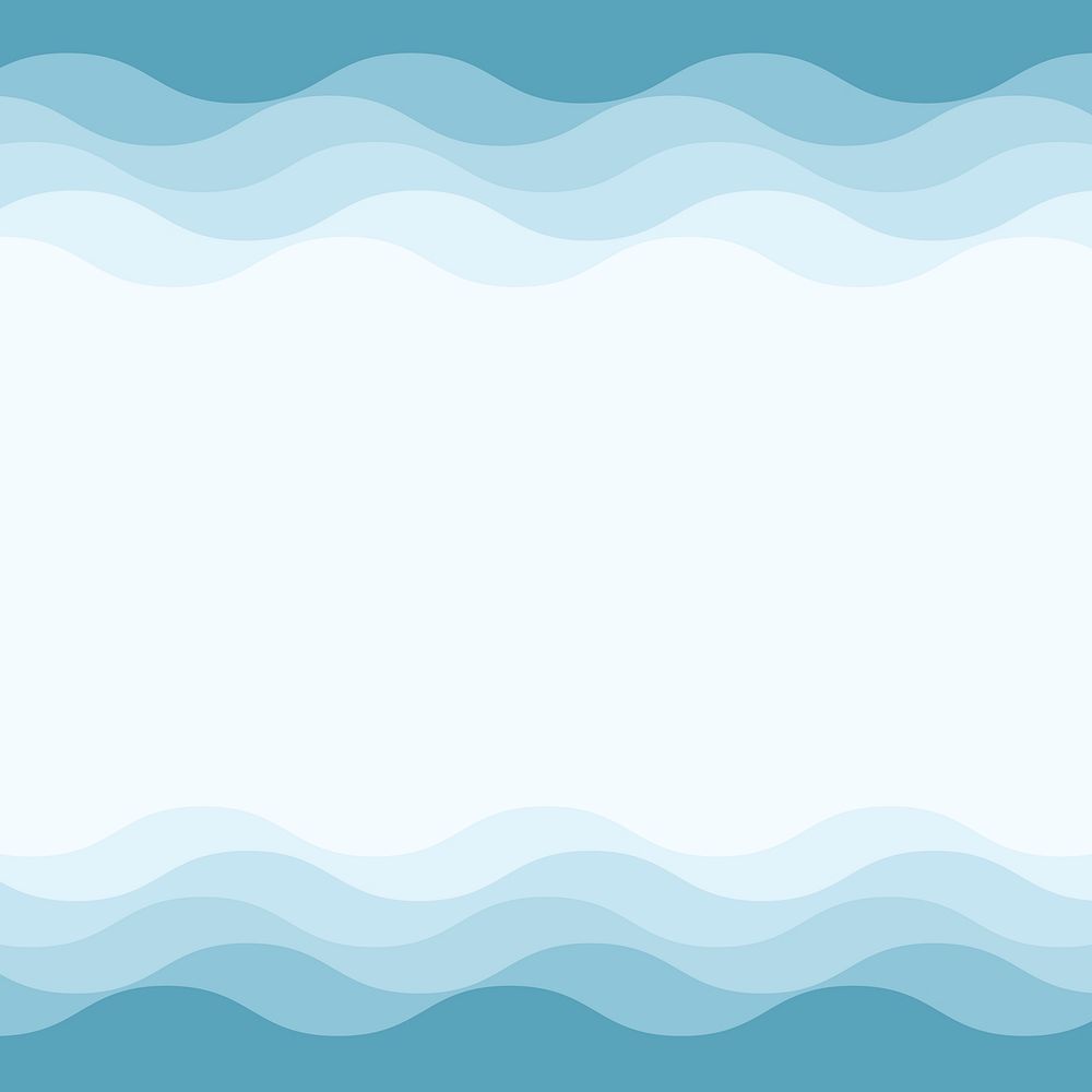 Wavy border frame background blue wave layers design psd