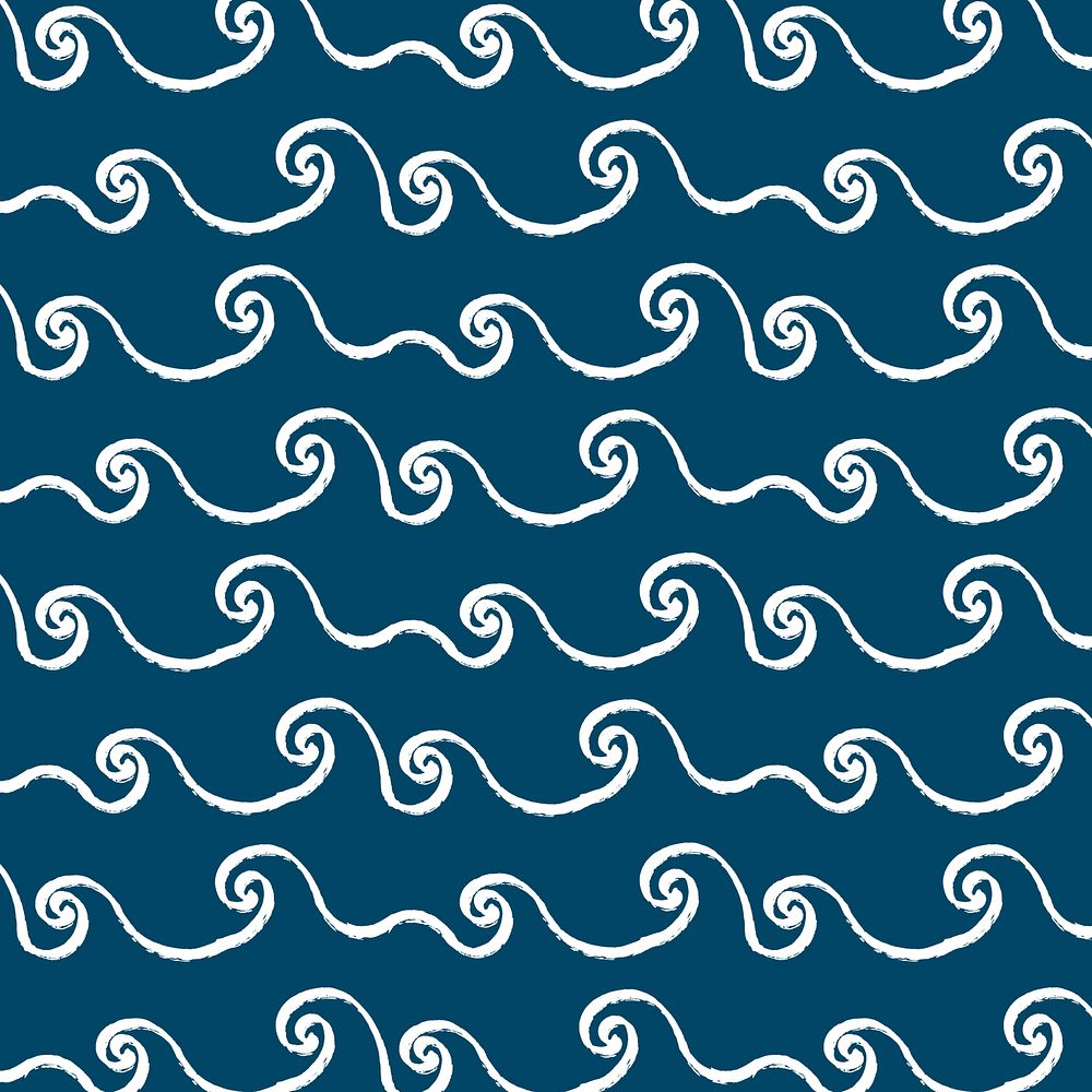 Sea wave seamless pattern background brush design vector
