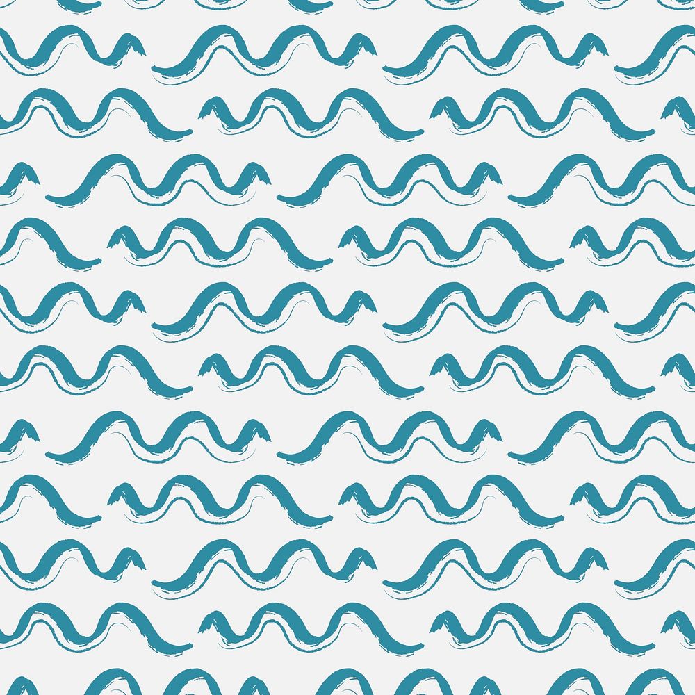 Cute wavy lines background pattern blue design vector