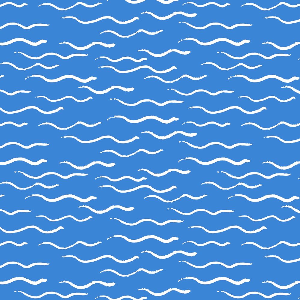 Cute wavy lines background pattern blue design vector