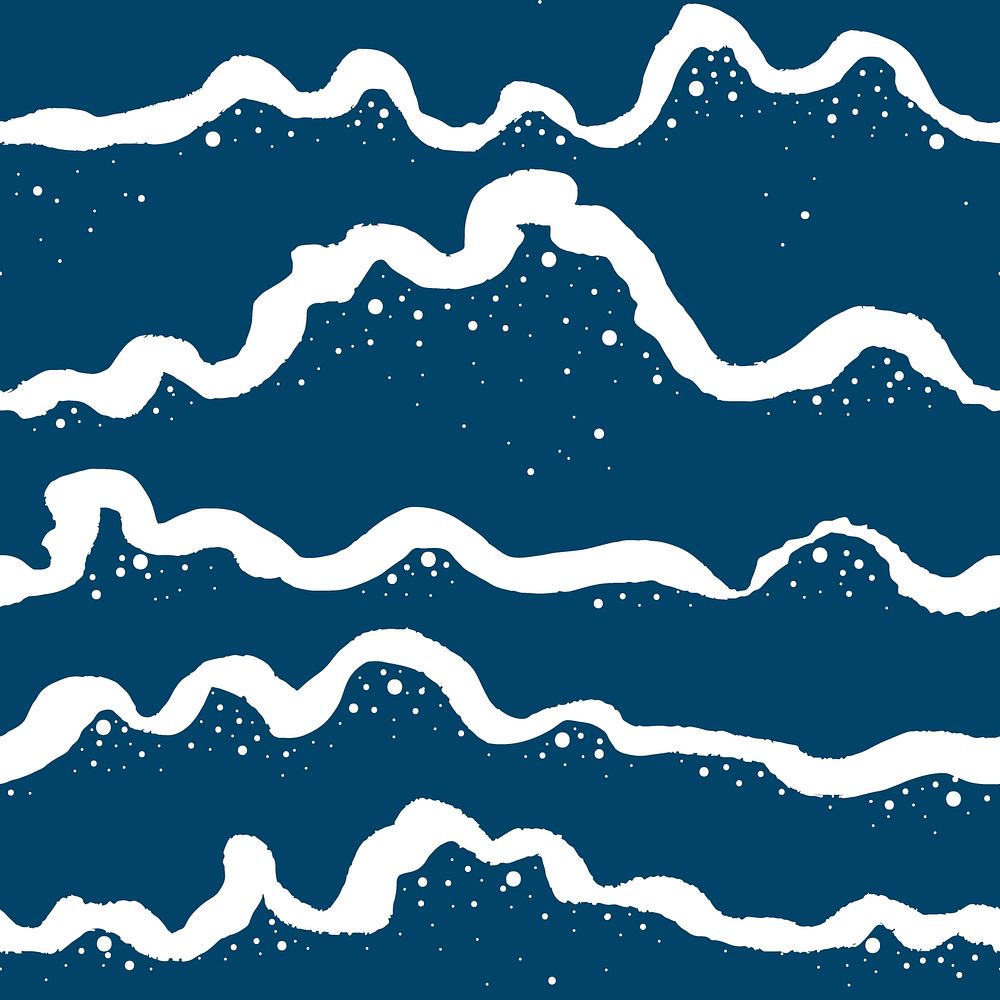 Cute sea wave background seamless pattern blue design