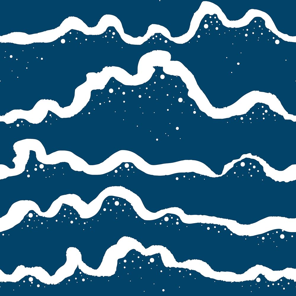 Cute sea wave background blue design vector