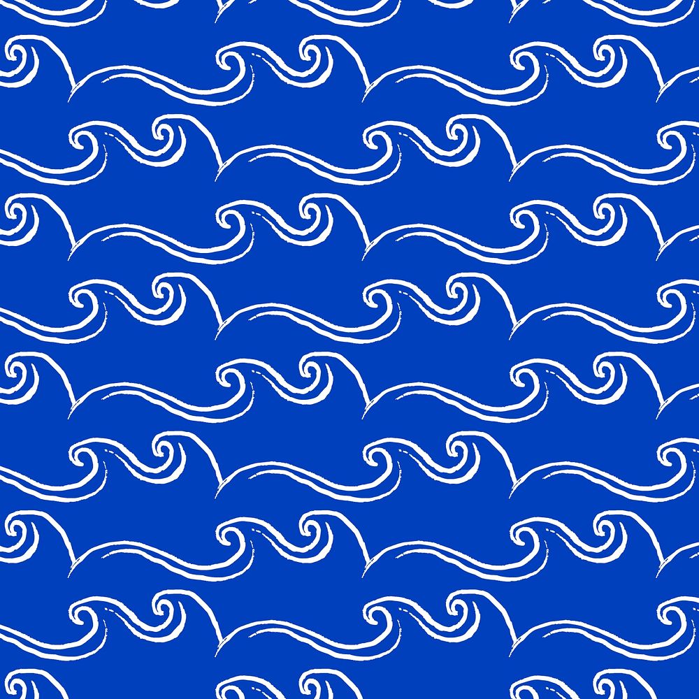 Aesthetic ocean waves background pattern design vector