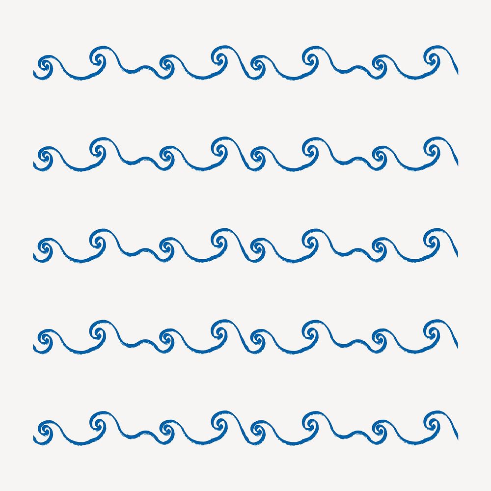 Ocean wave pattern brush, compatible with illustrator vector