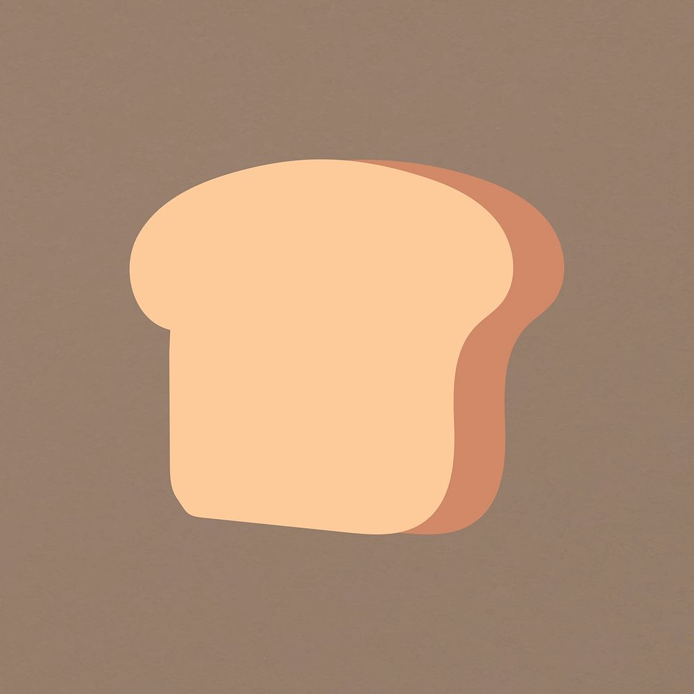 Cute bread clipart, collage element cartoon design psd