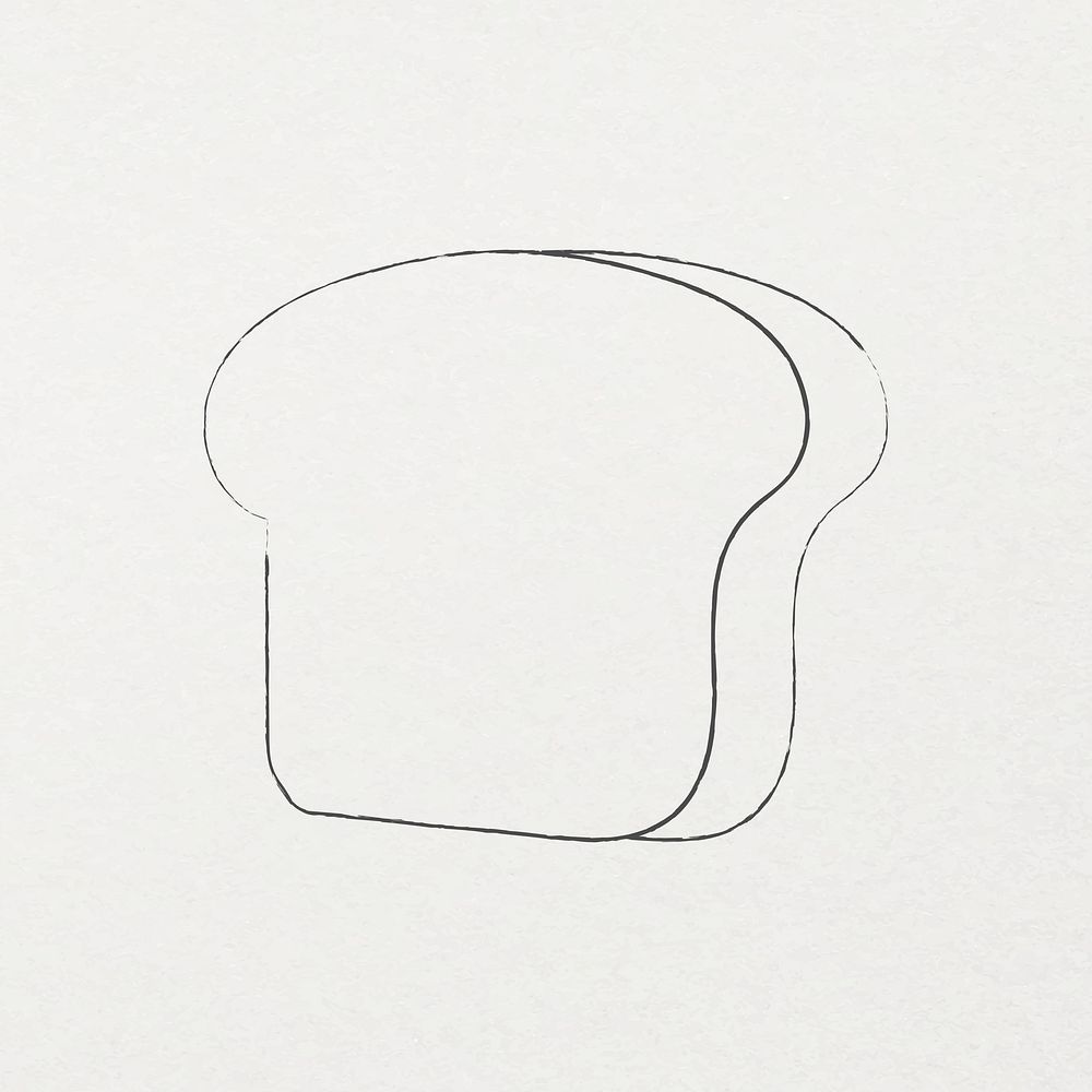 Bread pencil drawing cute doodle design