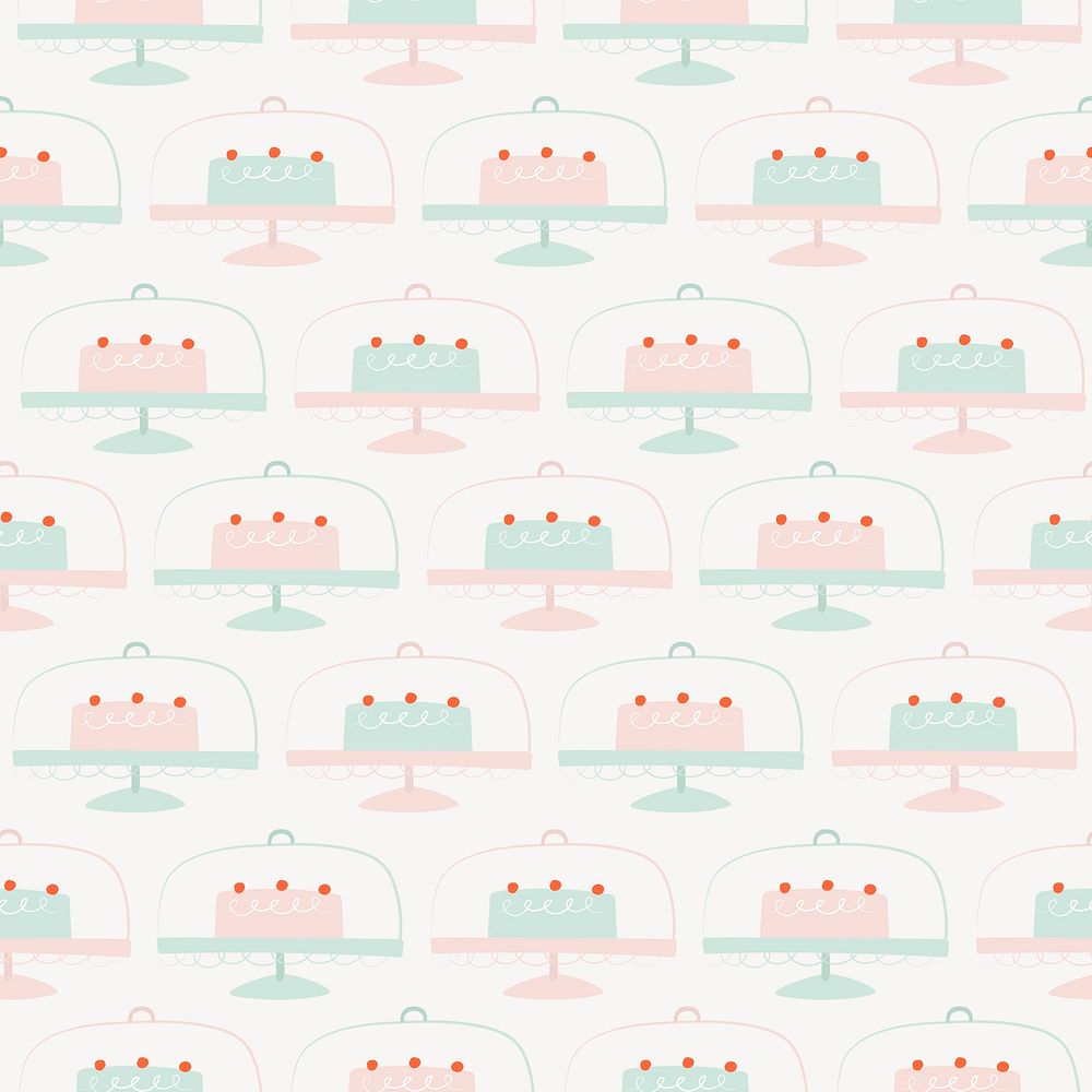 Cute cakes seamless pattern background social media post
