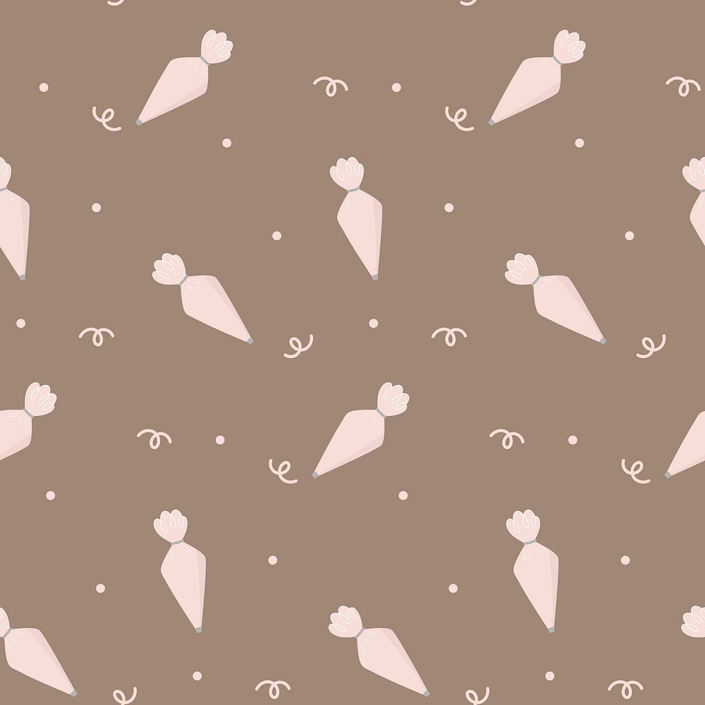 Cute kitchen seamless pattern background, piping bag illustration vector