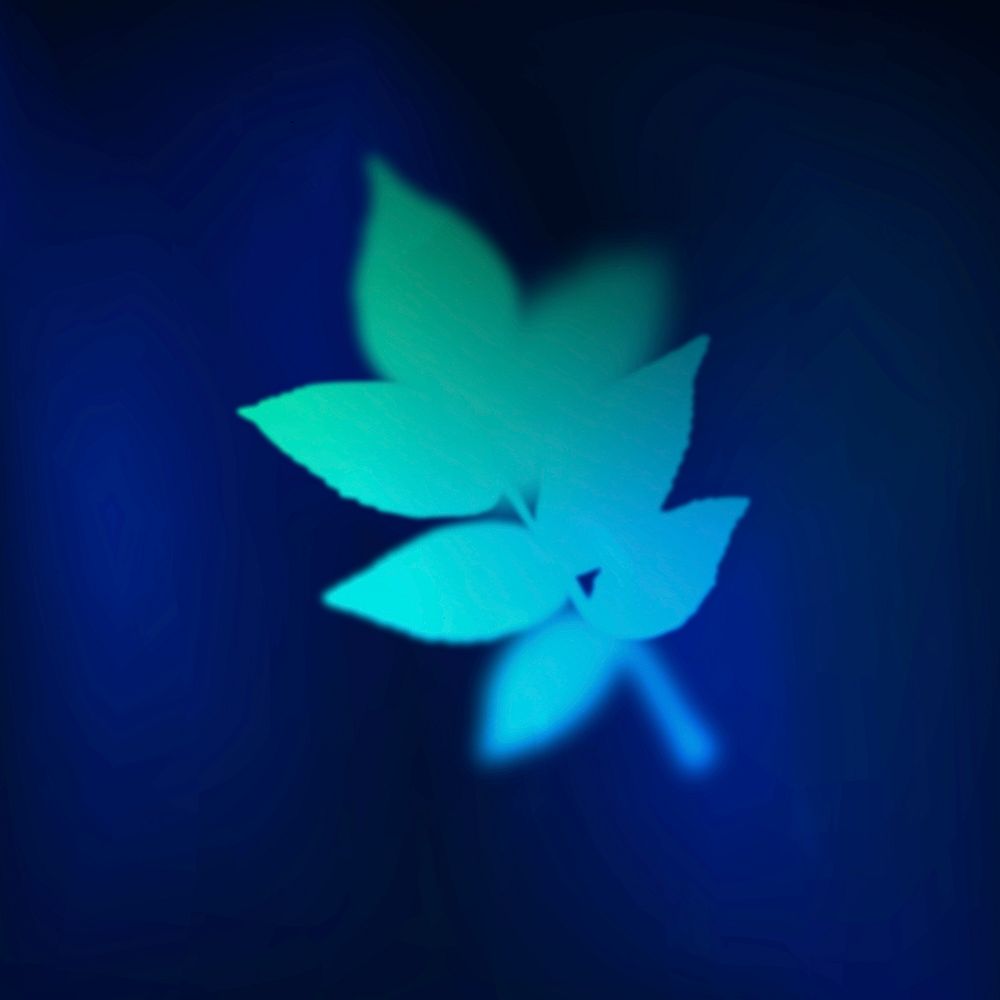 Gradient leaf nature sticker, green and blue graphic vector