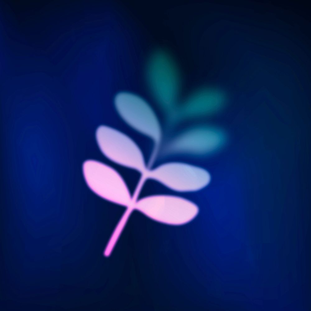 Gradient leaf nature sticker, pink neon graphic vector 