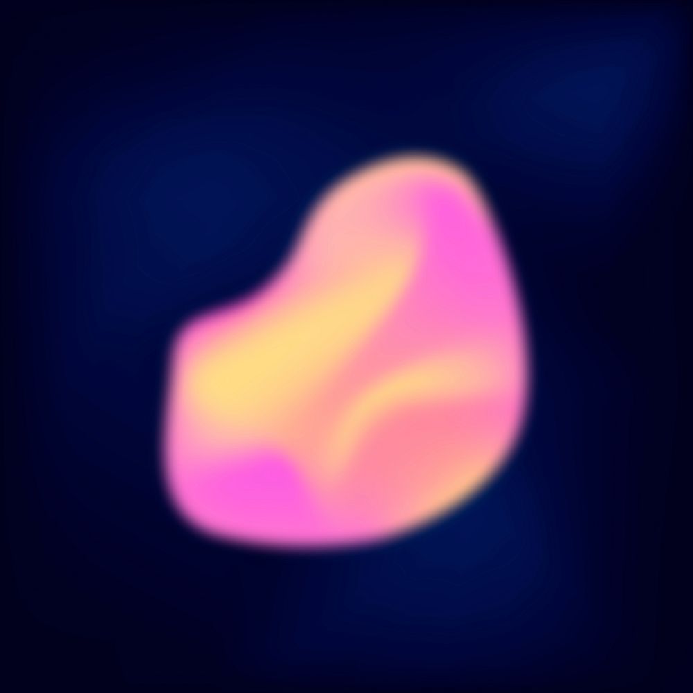 Blob shape vector element, gradient pink and yellow element