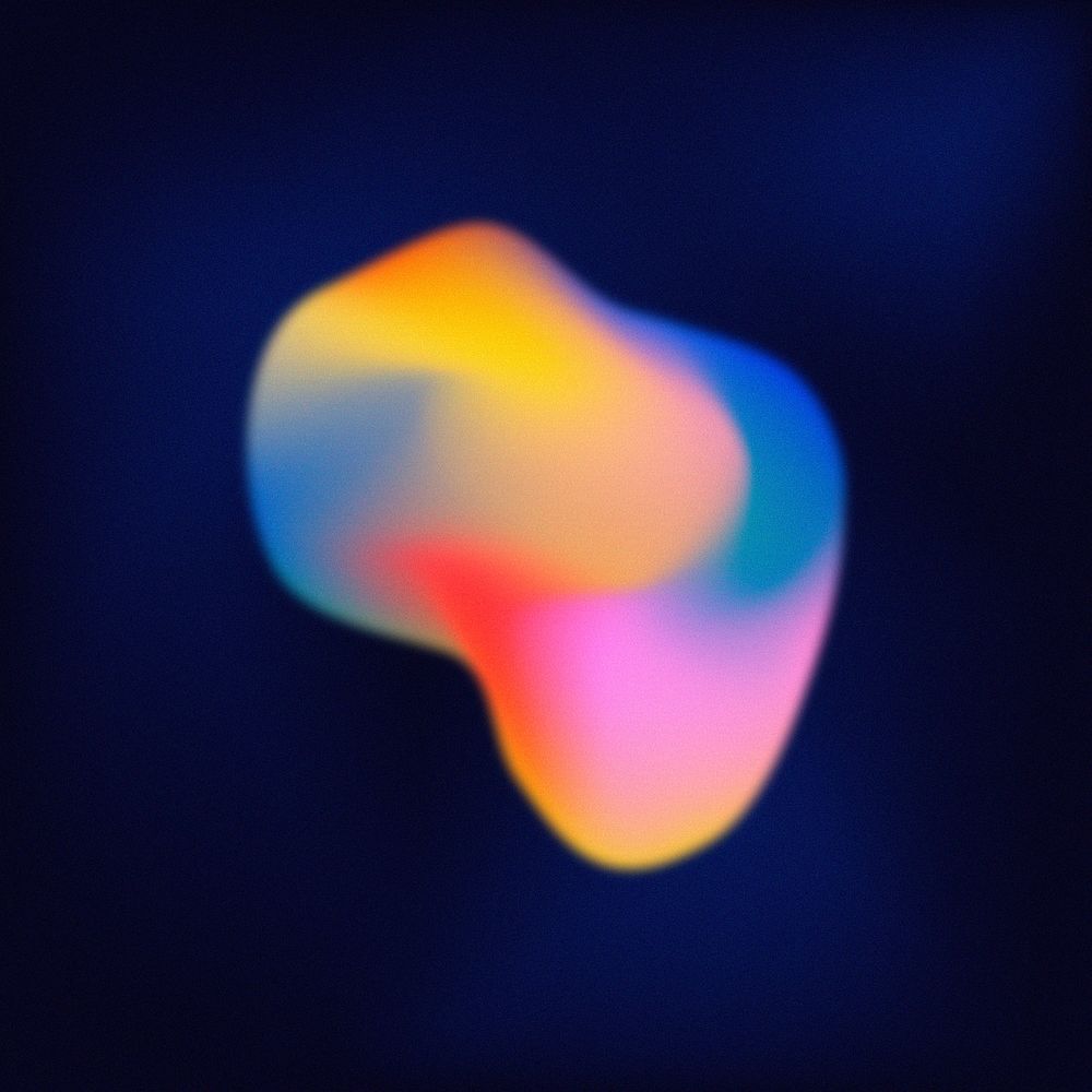 Pink, blue, yellow, and red gradient blob shape, colorful image