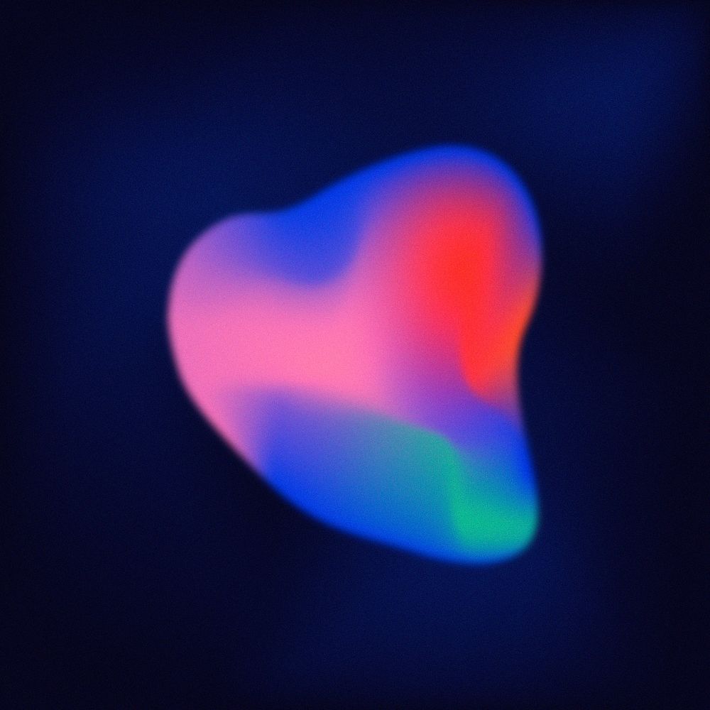 Pink, blue, green, and red gradient blob shape, colorful image