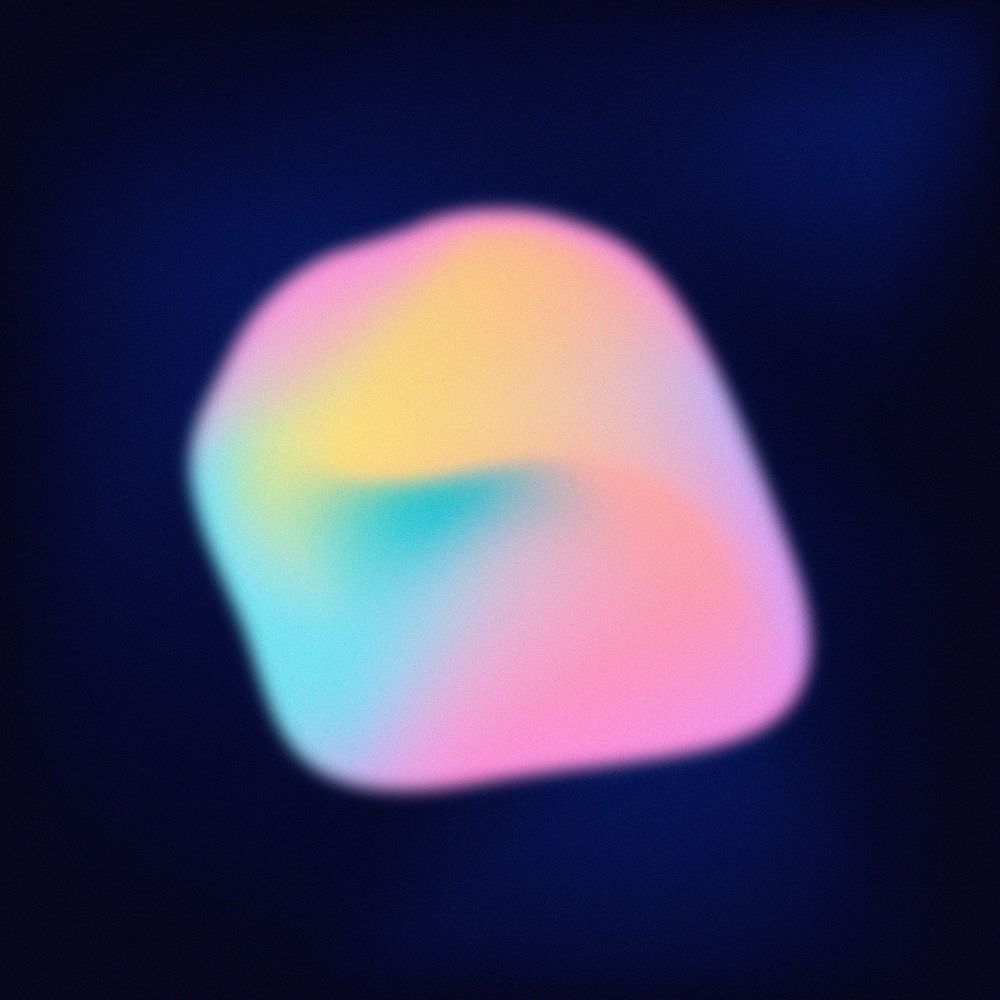 Pink, blue and yellow pastel gradient blob shape, colorful image