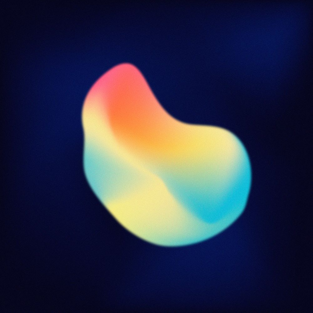 Orange, blue and yellow gradient blob shape, colorful image