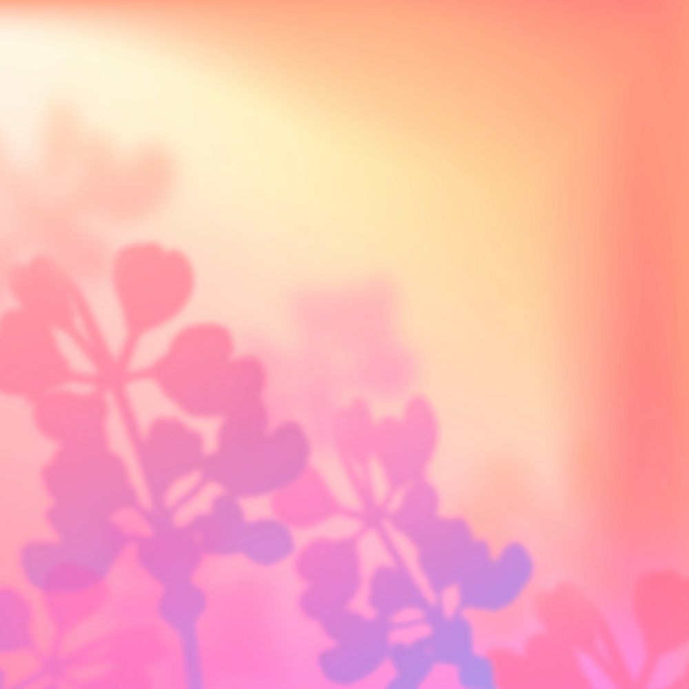 Pink gradient background, floral design vector