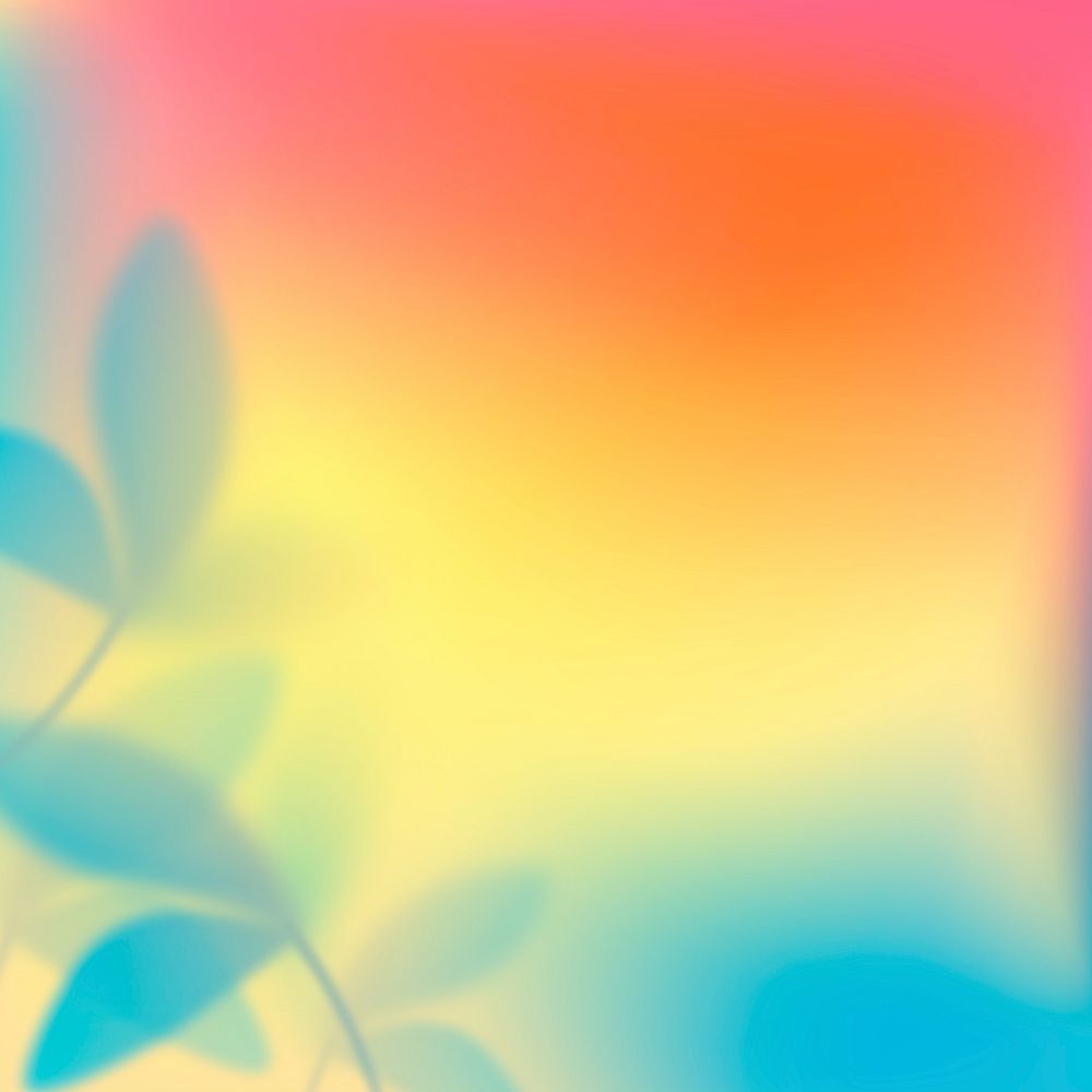 Leaf nature background, gradient border colorful design vector
