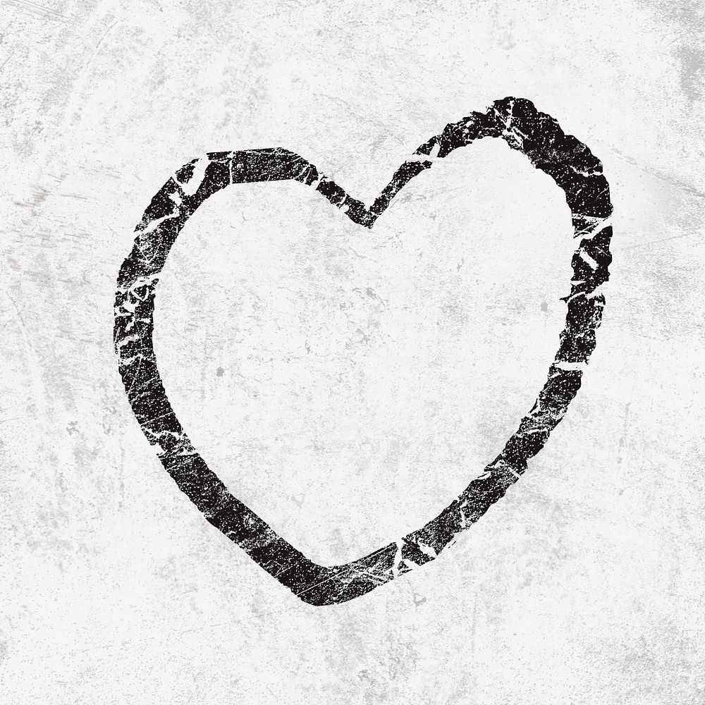 Black heart clipart, grunge background