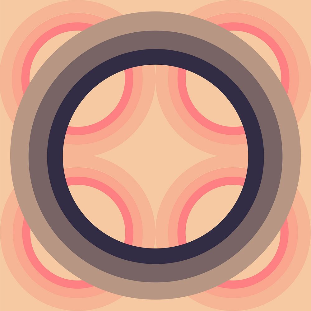 Geometric circle background, abstract circle retro style vector