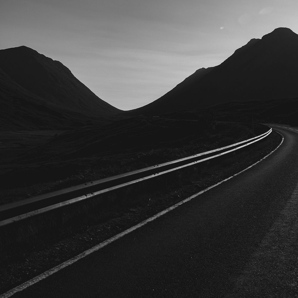 Dark aesthetic road, Instagram post background