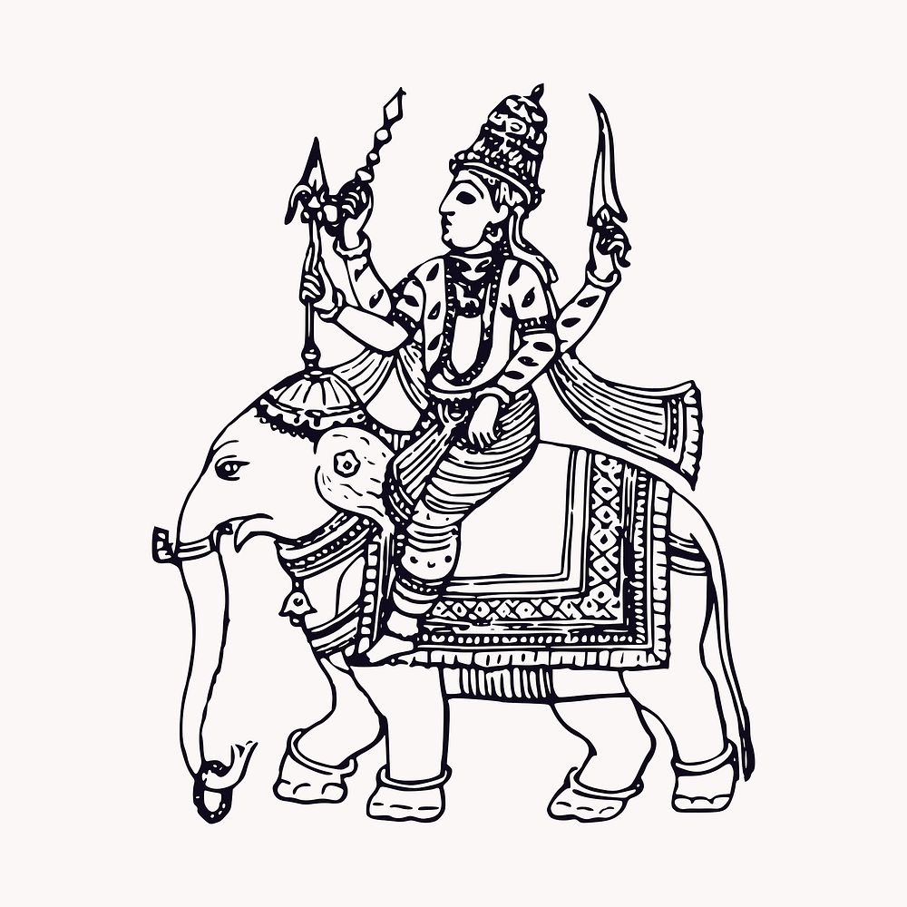 Hindu god illustration clipart vector. Free public domain CC0 image