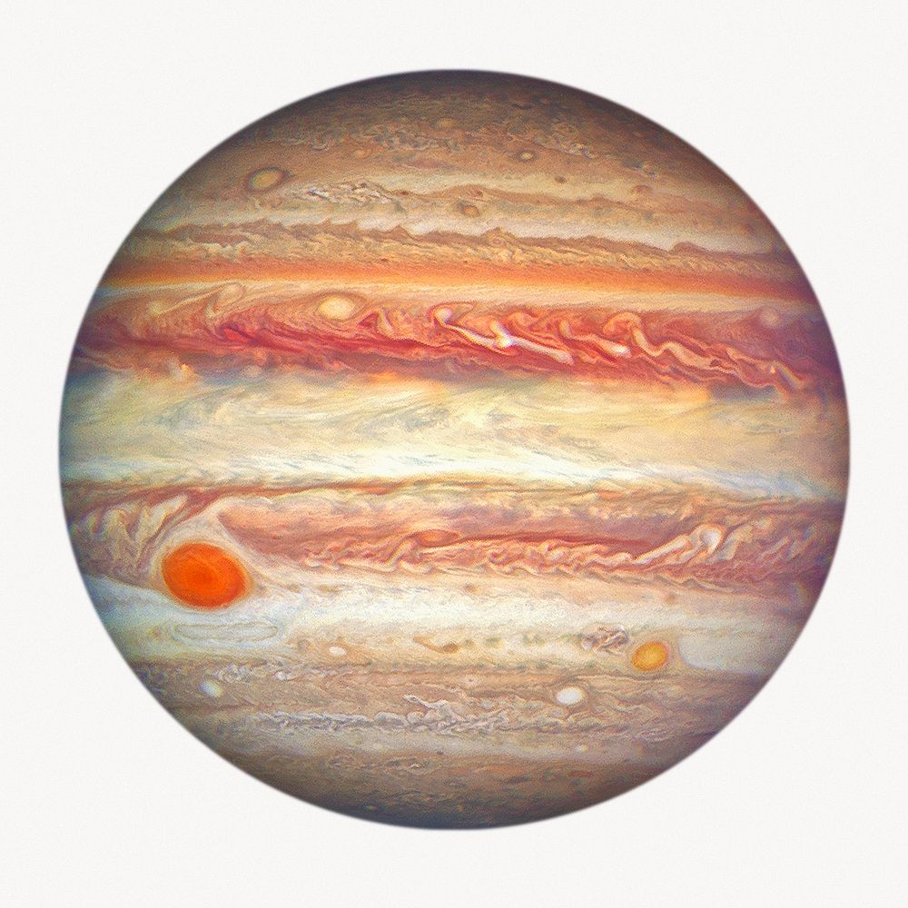 Jupiter clipart, planet surface, off white