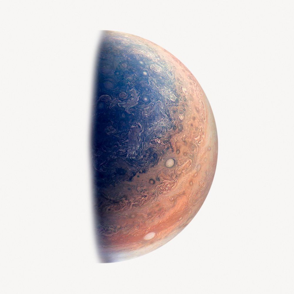 Half Jupiter clipart, planet surface psd