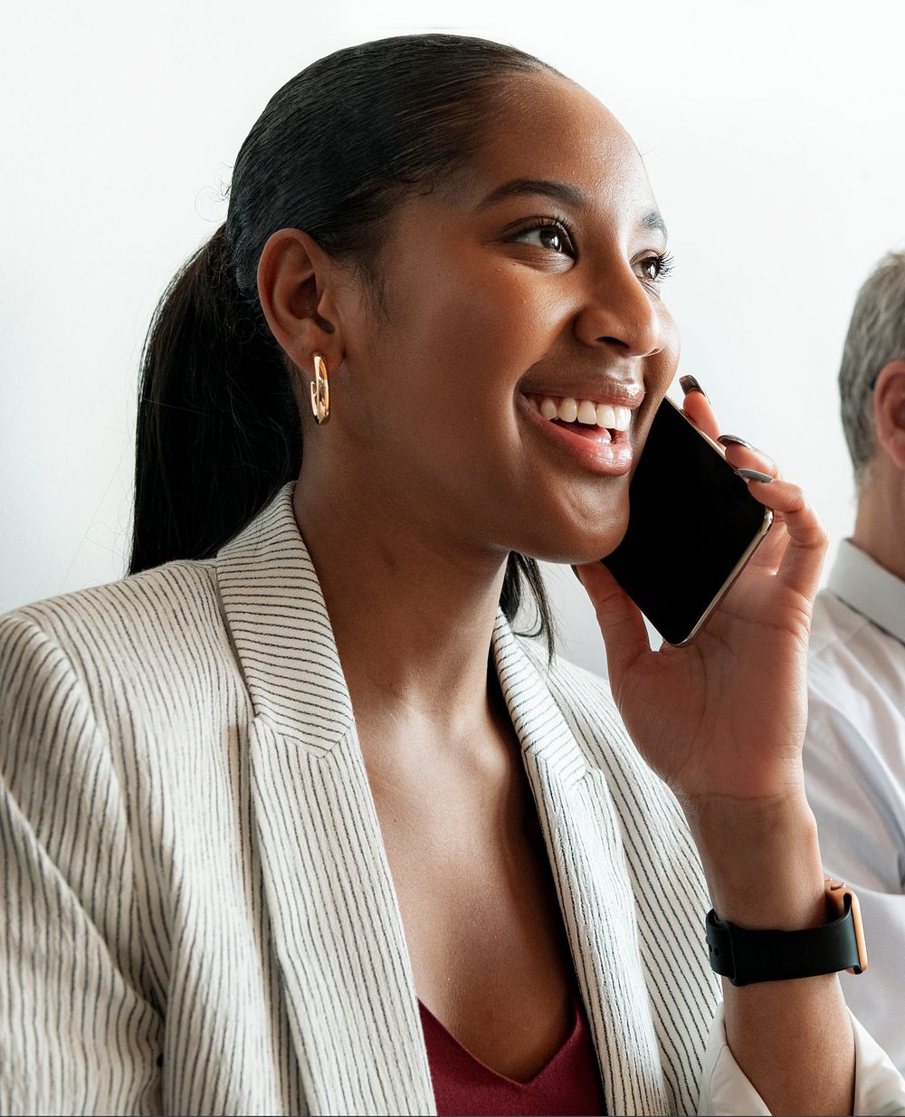 Business woman talking on a phone