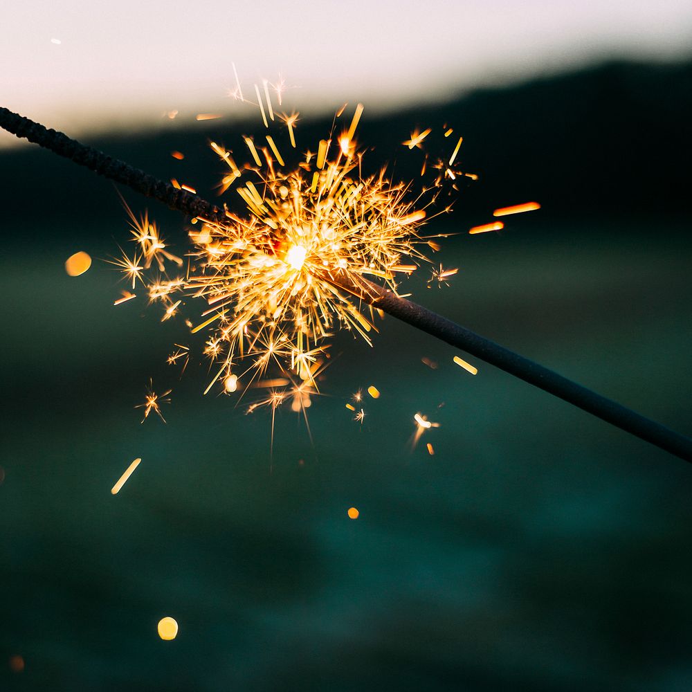 A sparkler burning out in Bonn. Original public domain image from Wikimedia Commons