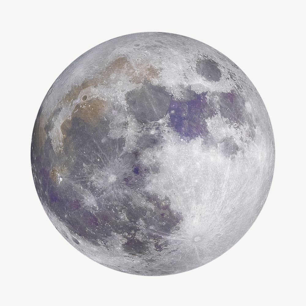 Planet moon sticker, galaxy image psd