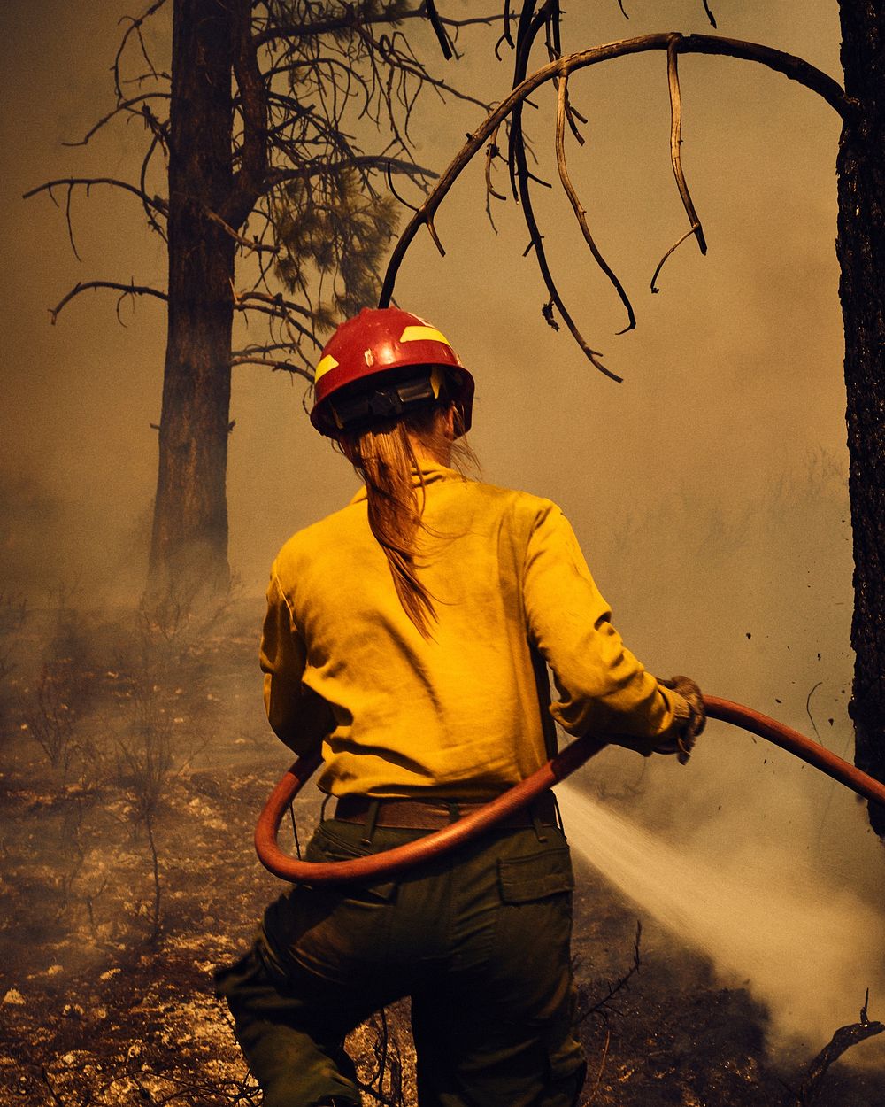 Woman outside of Redmond, OR uses a firehouse only for extreme precision to be part of the overall plan of a controlled…