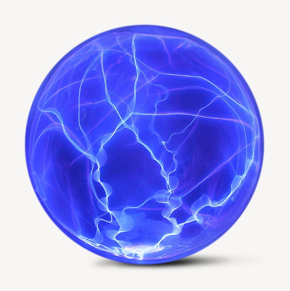 Plasma ball sticker, science isolated image psd