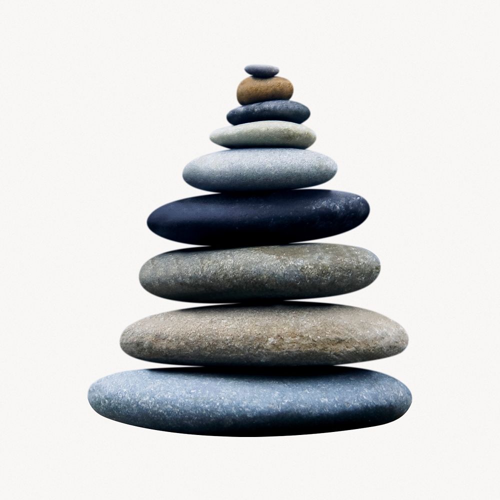 Zen balancing pebbles, off white design