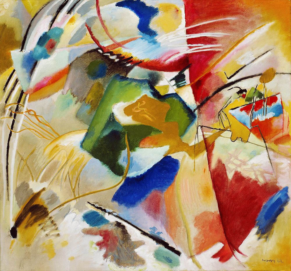 Painting with Green Center (1913) high resolution art by Wassily Kandinsky. Original from The Art Institute of Chicago.…