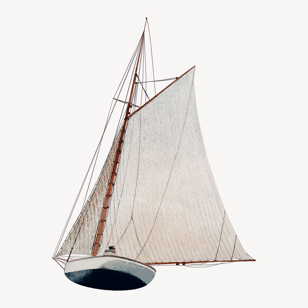 Winslow Homer sailboat, remixed by rawpixel.