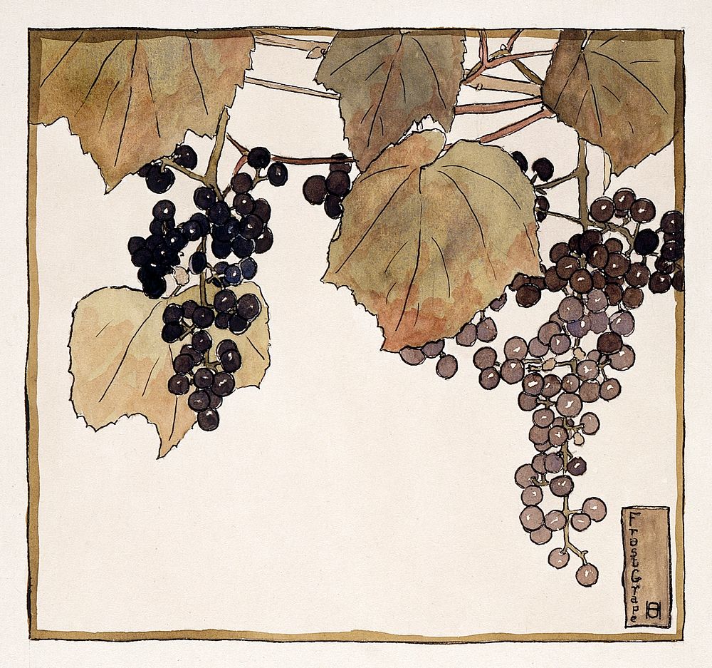 Frost Grape (1915) by Hannah Borger Overbeck. Original from The Los Angeles County Museum of Art. Digitally enhanced by…