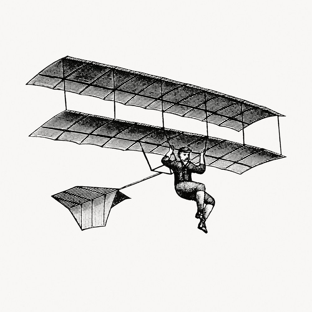 Aerial machine vintage illustration