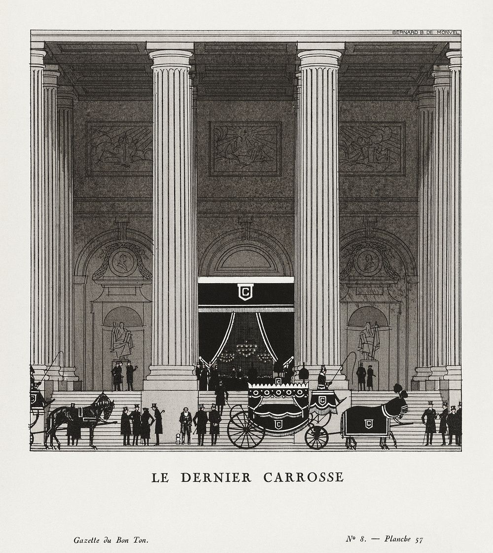 The Last Coach (1920) print in high resolution by Bernard Boutet de Monvel, published in Gazette de Bon Ton. Original from…