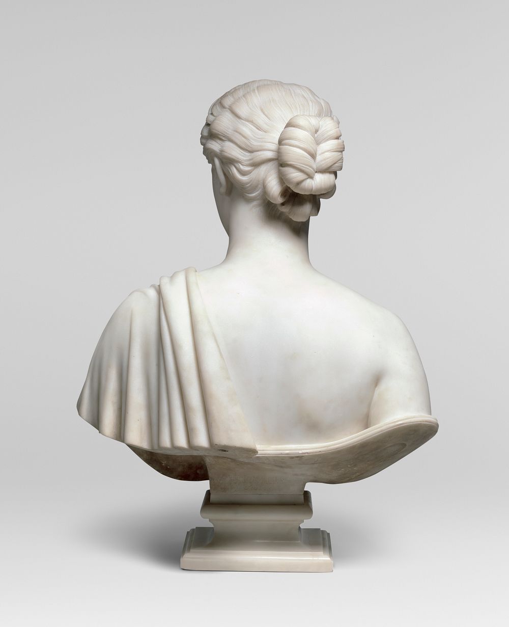 Marble sculpture of back of woman. (1850&ndash;54; carved after 1854) by Hiram Powers. Original from The MET Museum.…