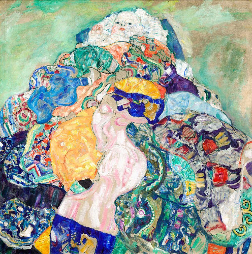 Baby (Cradle) (ca. 1917&ndash;1918) by Gustav Klimt. Original from The National Gallery of Art. Digitally enhanced by…