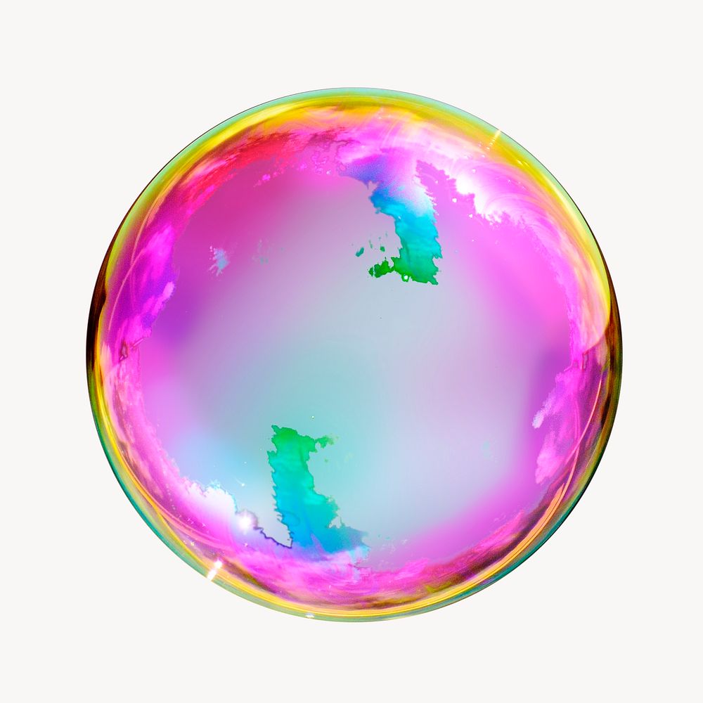 Holographic bubble, aesthetic effect isolated image