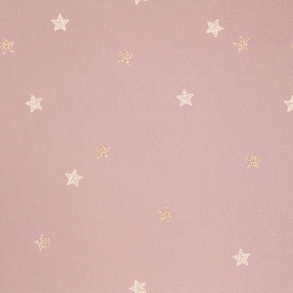 Gold star pattern on a pink background