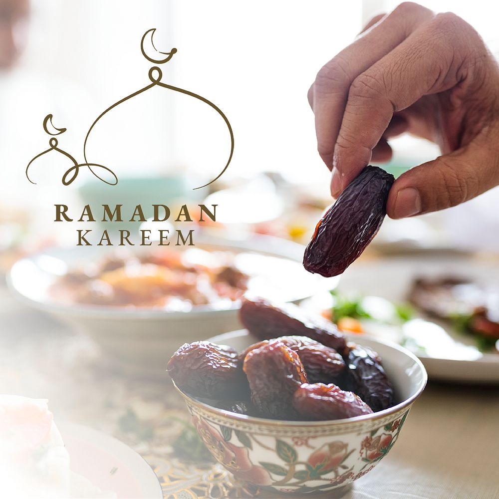 Ramadan Kareem greeting template psd for social media post